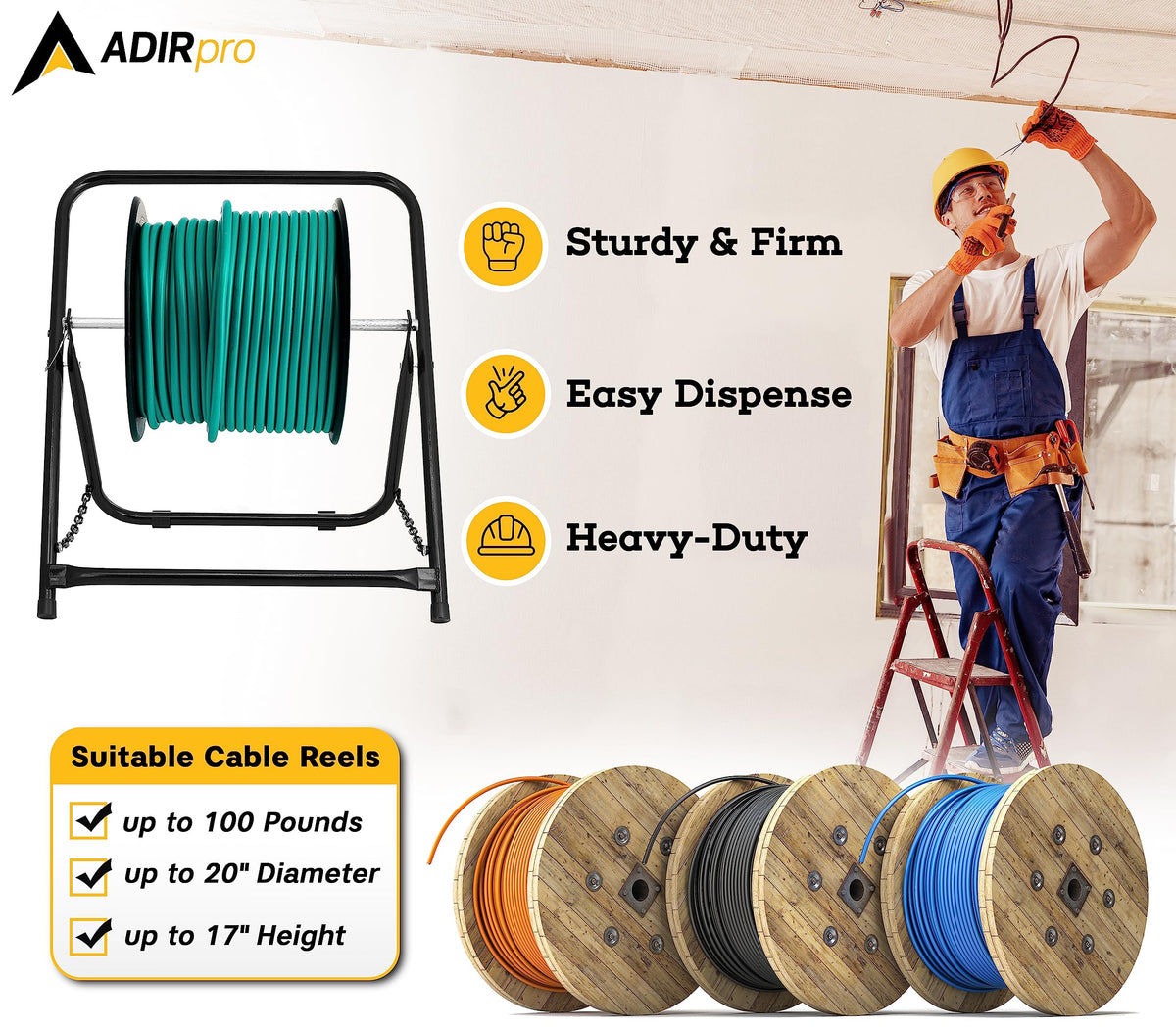 AdirPro closeup of tubular steel frame highlighting durable construction and longevity