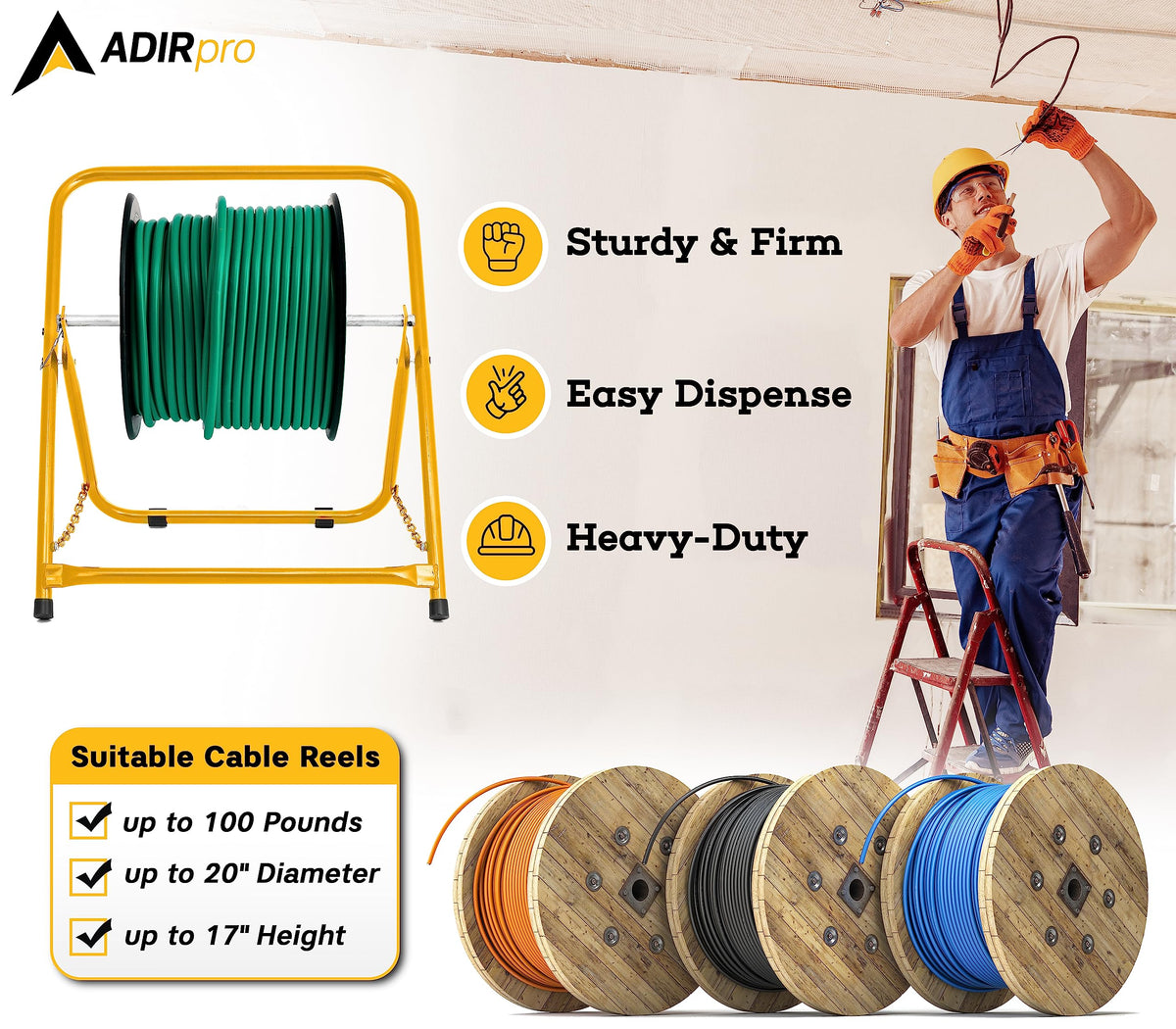 AdirPro on a construction site lifestyle shot shows real-world performance and productivity benefit