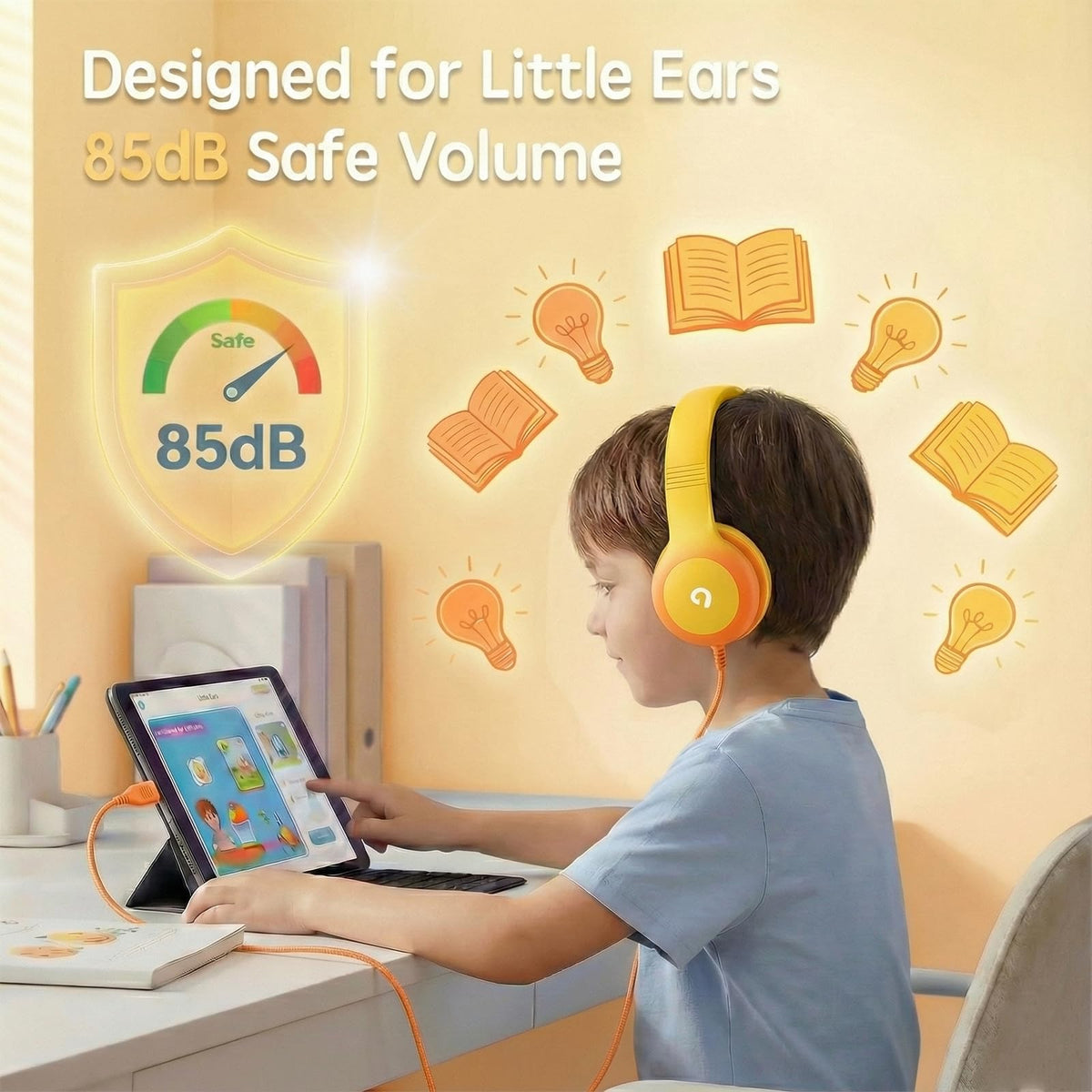 ADOOPE adjustable headband keeps growing kids comfortable during long study sessions