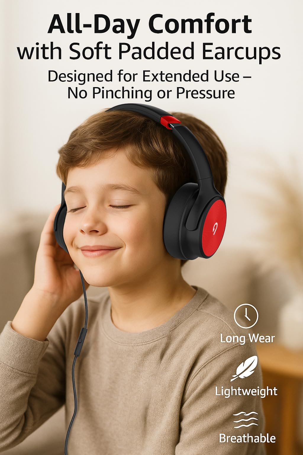ADOOPE adjustable headband and plush cushions ensure comfort during long sessions
