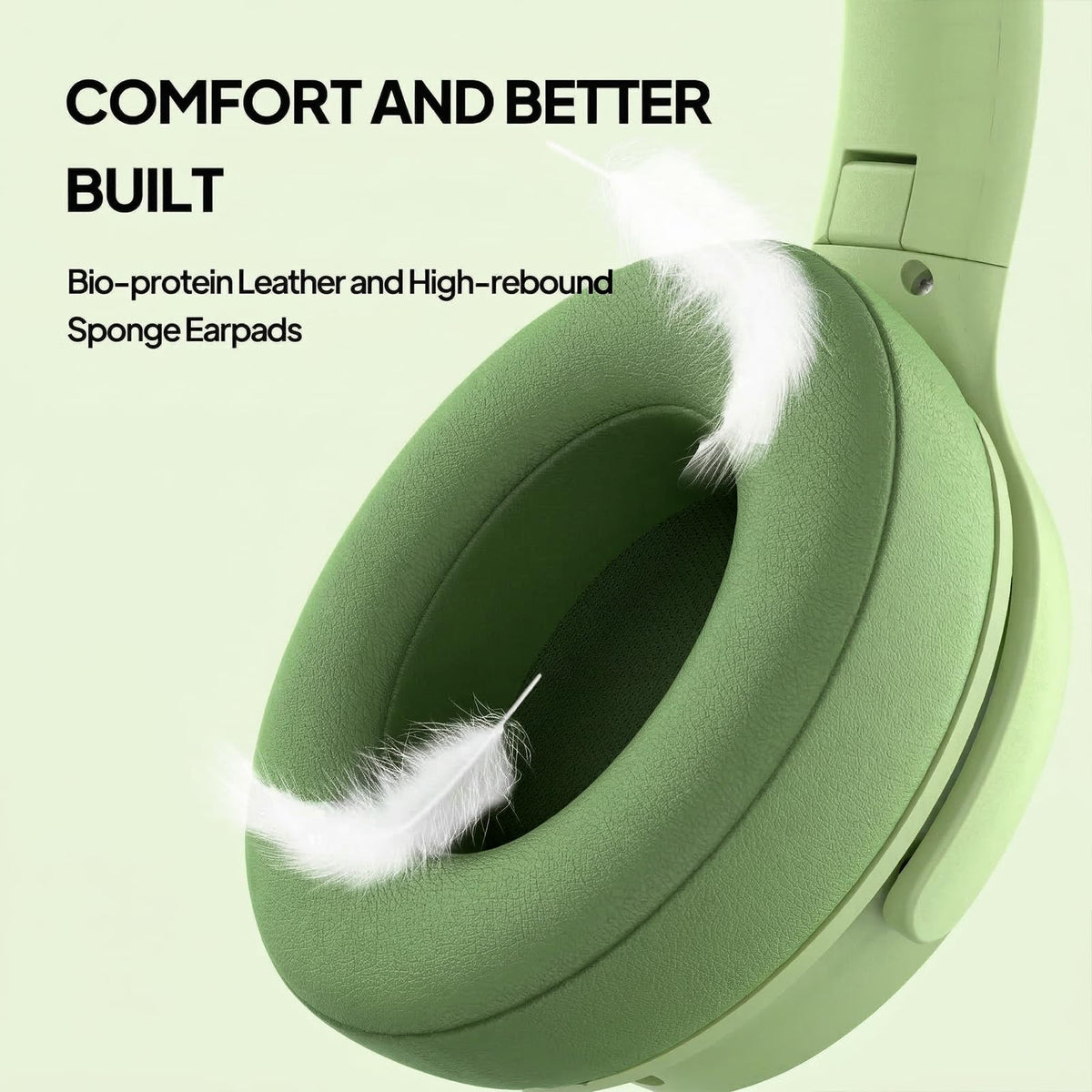 ADOOPE headphones shown in a desk setup, portable for work or study.