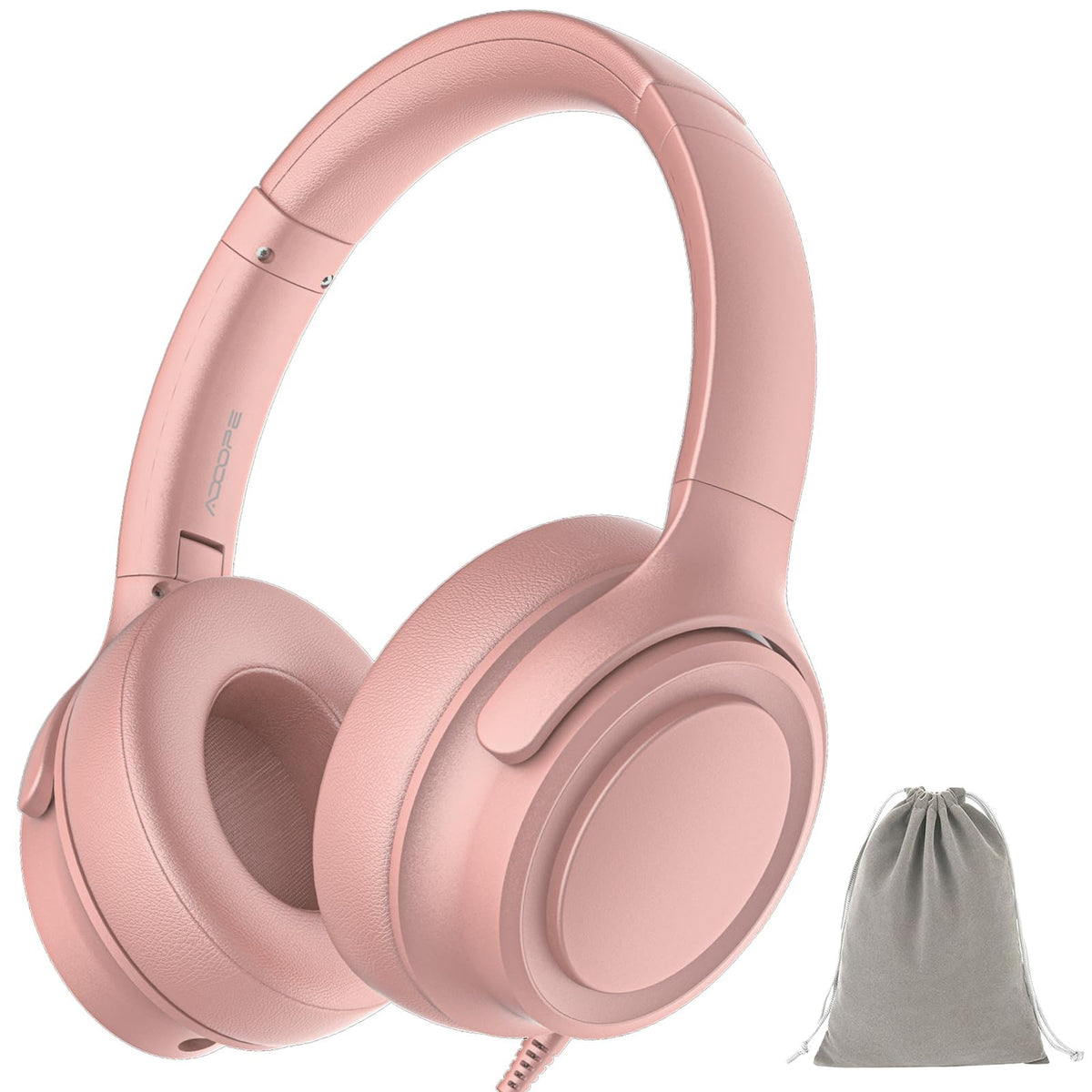 ADOOPE front view of gold wired USB‑C headphones showing sleek design and ready‑to‑use convenience
