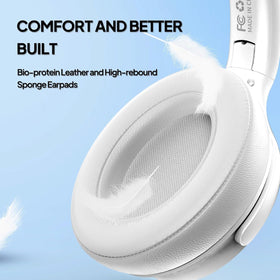 ADOOPE in‑line controls and microphone closeup for easy volume and mute control