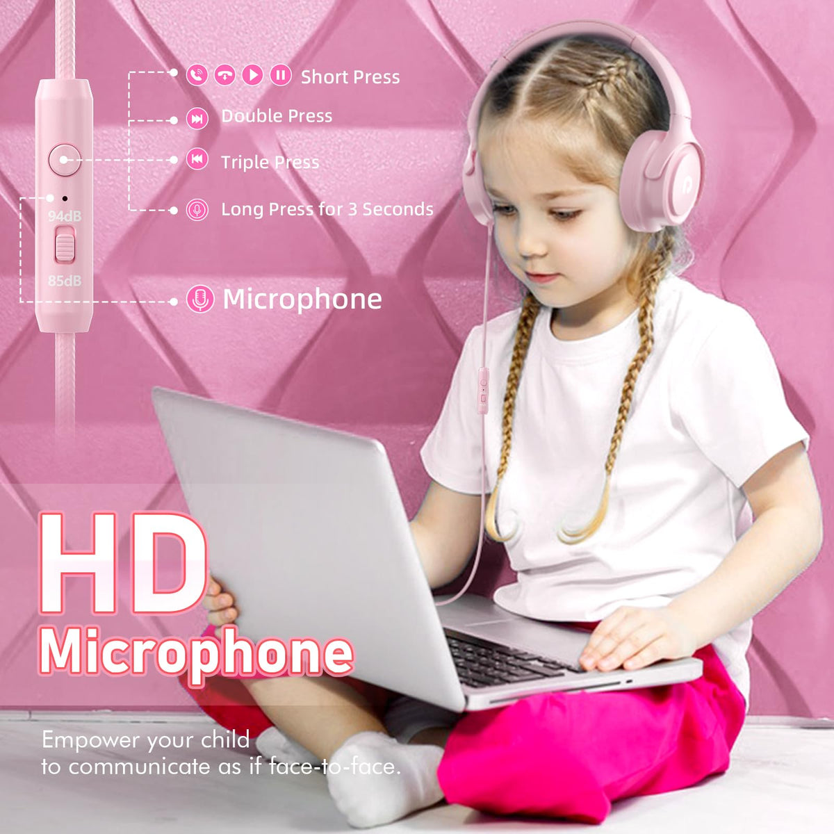 ADOOPE built-in microphone supports clear calls and classroom participation