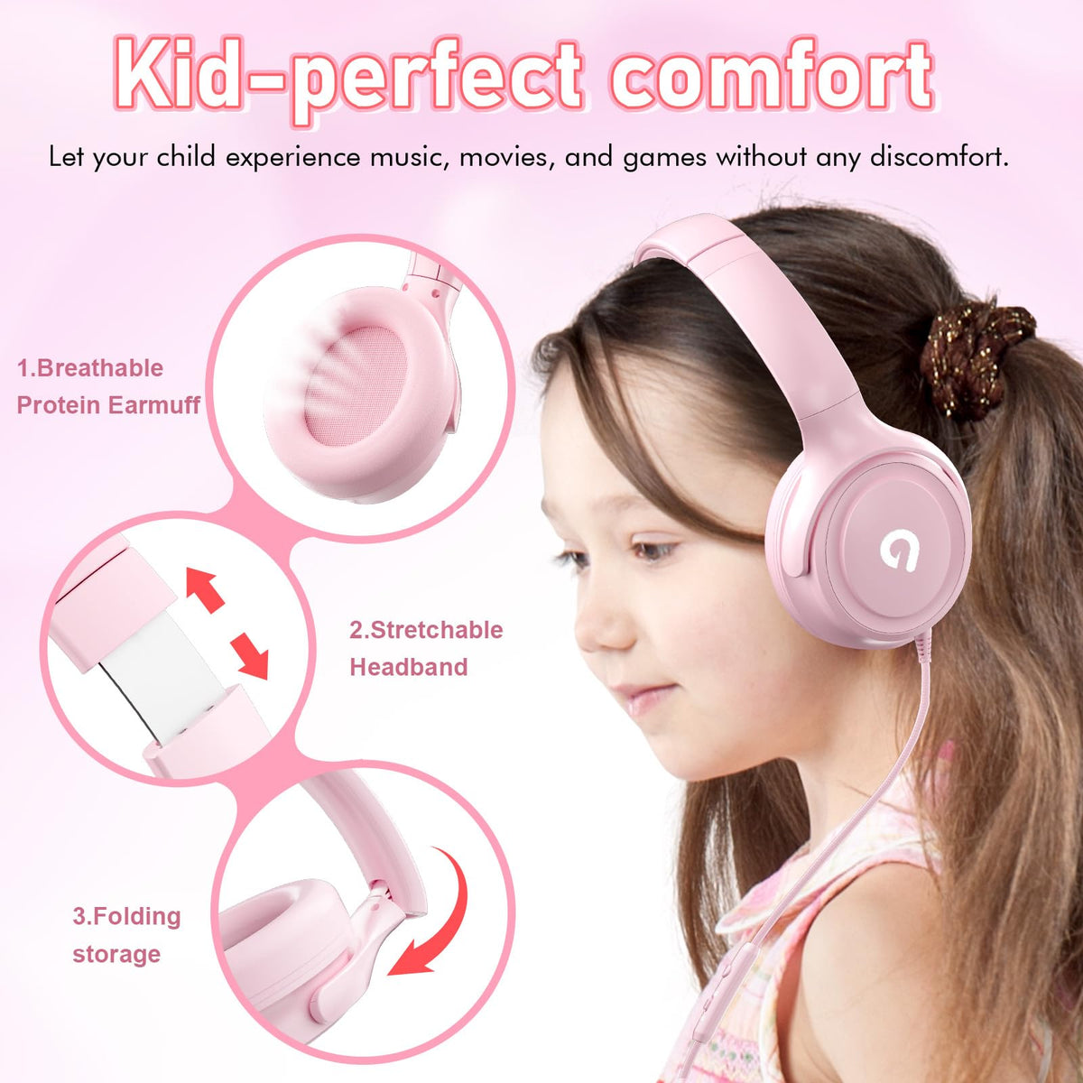 ADOOPE pink soft ear pads deliver gentle cushioned comfort