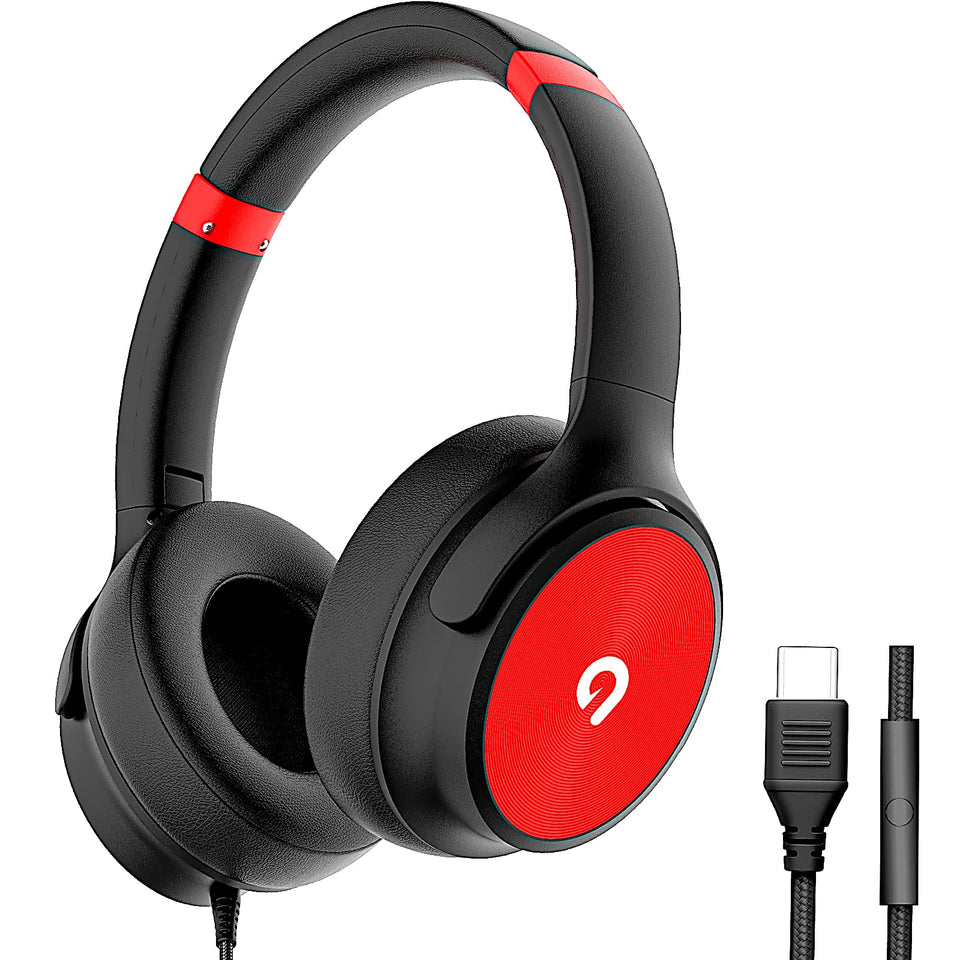 ADOOPE USB-C wired headphones with mic for crisp calls and immersive listening