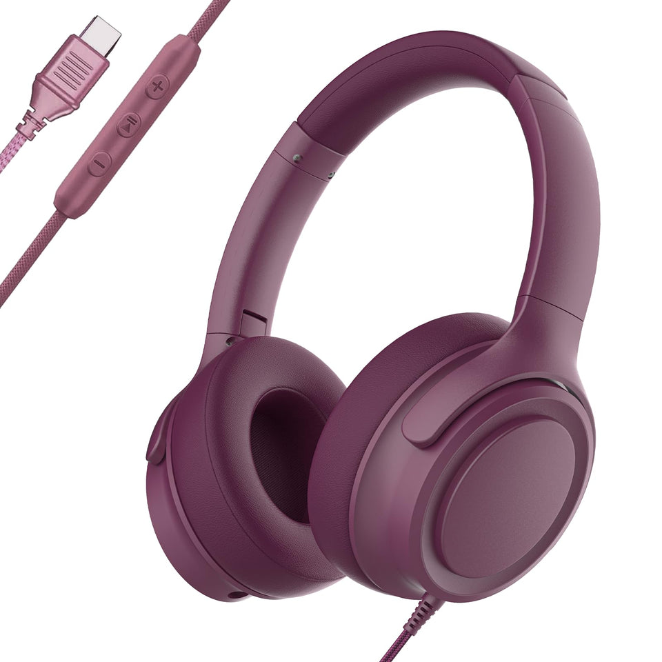 ADOOPE wired headphones USB-C connector close-up for stable device connection