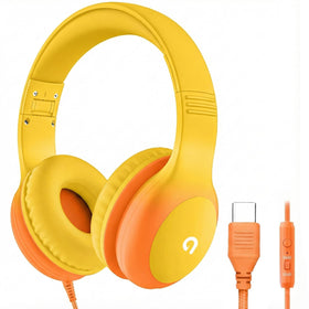 ADOOPE wired kids headphones with USB-C plug for tablets and laptops.