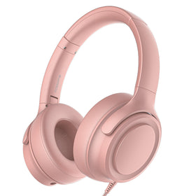 ADOOPE wired USB-C headphones in rose gold for easy plug-and-play use.
