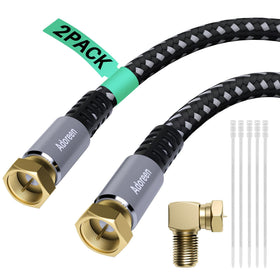 Adoreen coaxial cable 4ft quad-shield two-pack for stable HD signal.