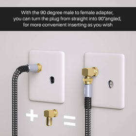 Adoreen 90-degree adapter enables easy, tight-space connections.