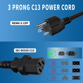 Adoreen close-up of IEC C13 and NEMA 5-15P connectors for secure connection