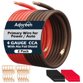 Adoreen front view of kit box showing two 35ft 4 AWG cables and included accessories improving installation