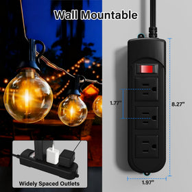Adoreen powering patio Christmas lights illustrating weather-resistant outdoor performance