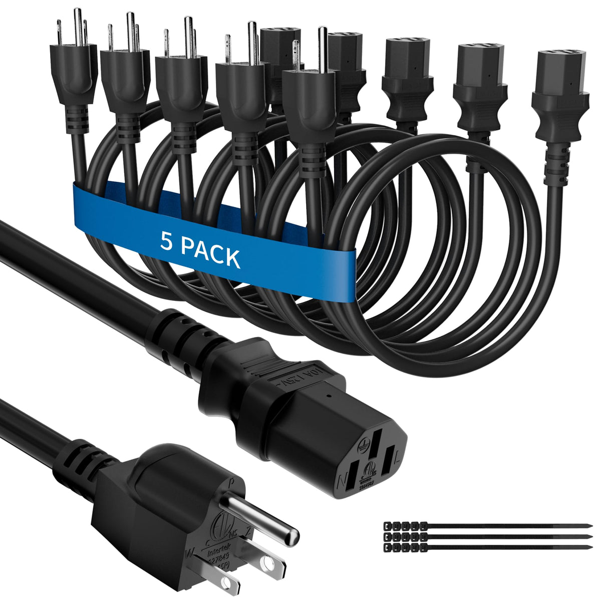 Adoreen power cord 3ft pack for quick replacements and tidy desks