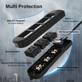 Adoreen three-wide-spaced outlets ideal for bulky plugs in outdoor rigs.