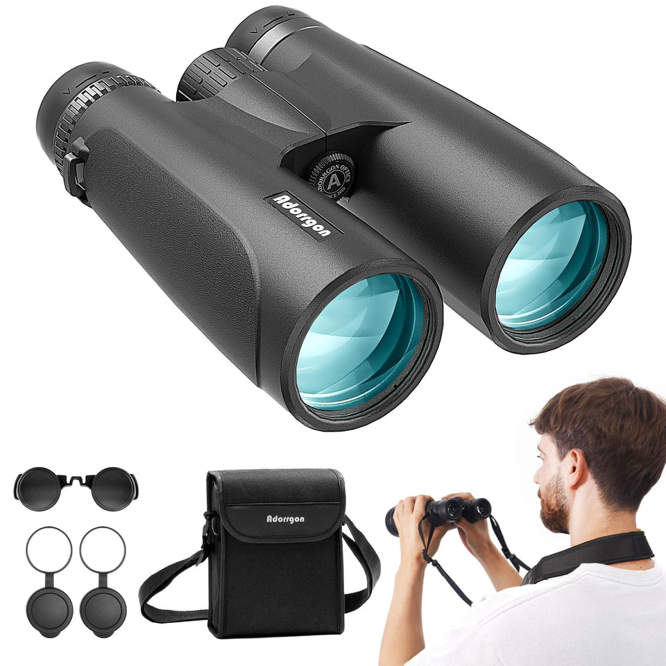 Adorrgon front view showing binoculars and eyepieces, clear framing benefit