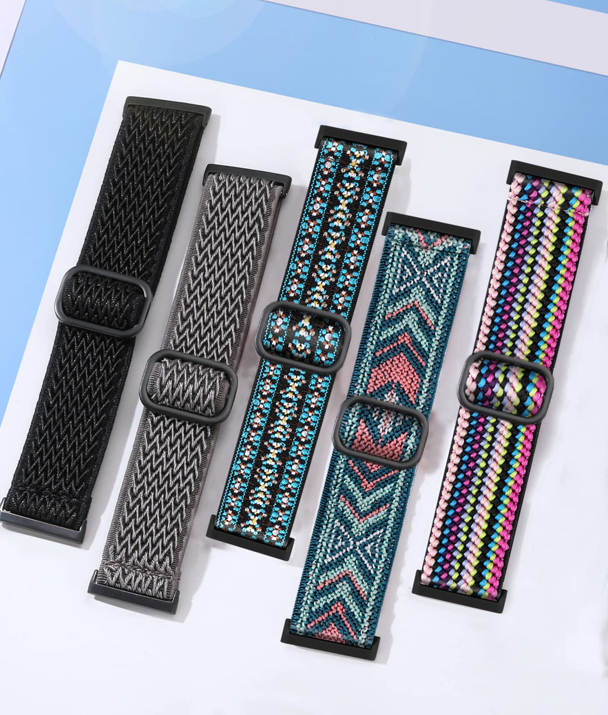 Adorve elastic nylon band Pack 5 colors lets you switch styles easily.