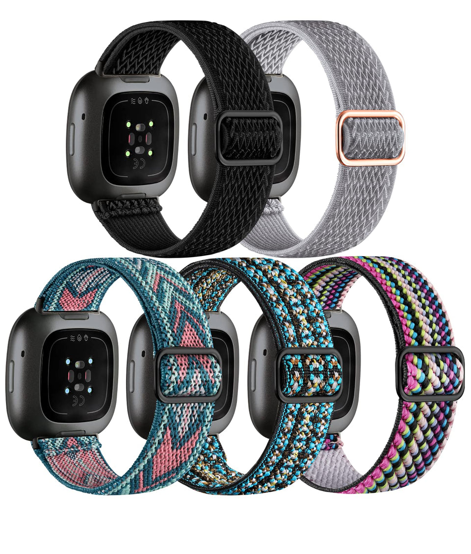 Adorve elastic nylon band Versa 3 offers breathable comfort for workouts.