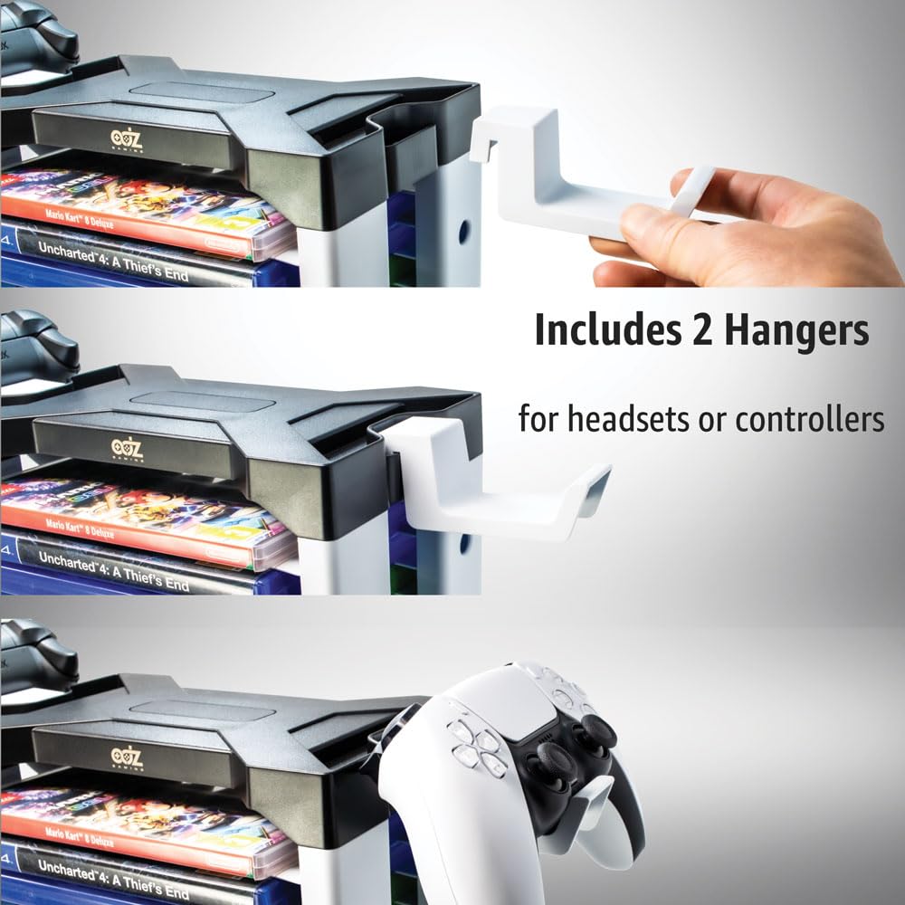 ADZ horizontal tower arranged on a shelf to save space and keep cases visible
