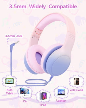 Aechorhy retractable headband and bendable earcups designed for growing kids