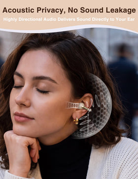 Aefroen side profile on ear demonstrating open-ear design and situational awareness