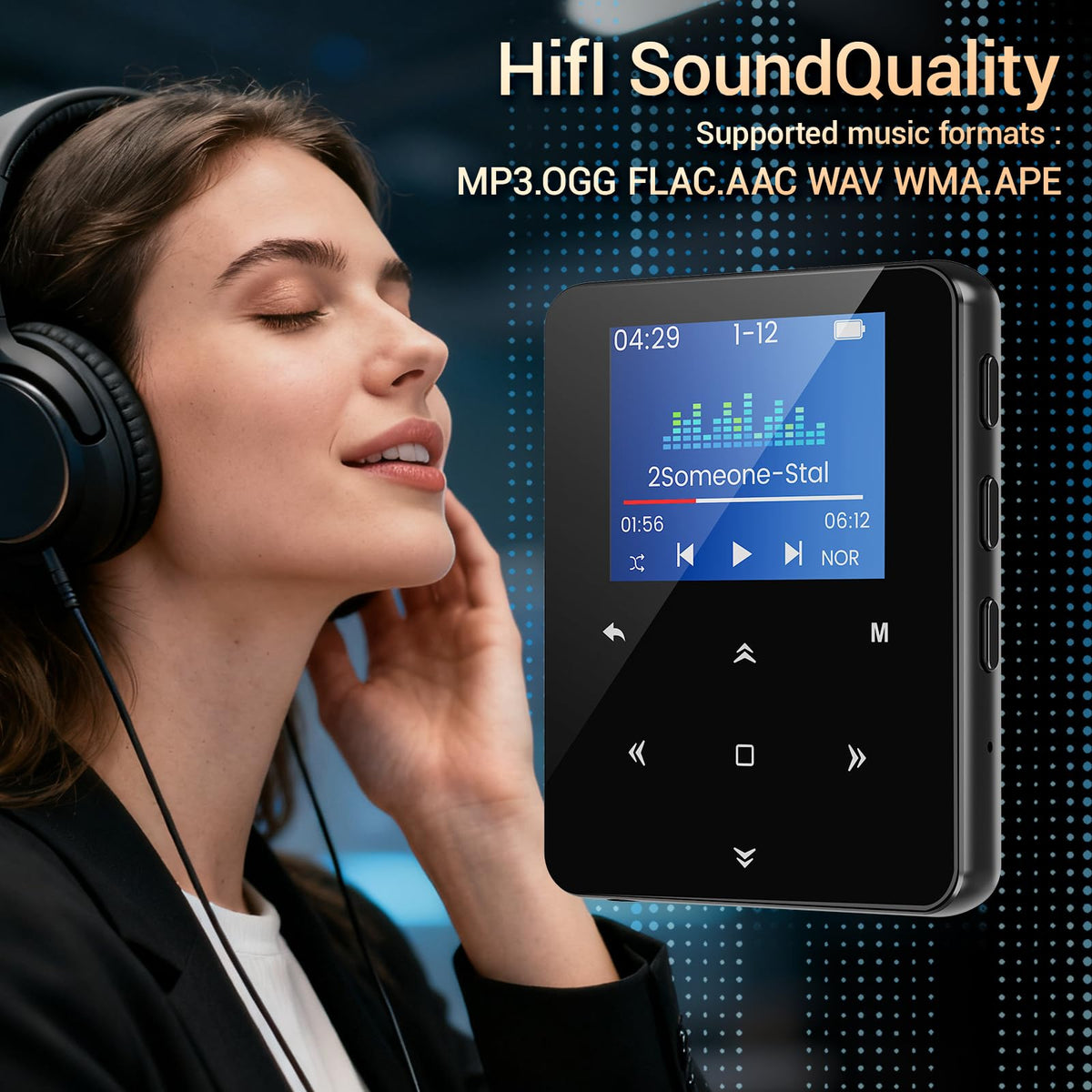 Aeheqkl MP3 player with lanyard for hands-free workouts