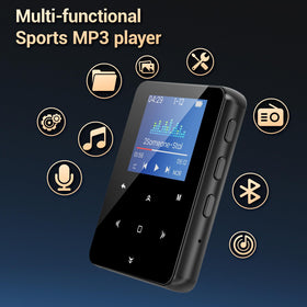 Aeheqkl MP3 player in-use during running highlights built-in speaker