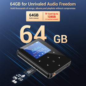 Aeheqkl MP3 player with earphones enables on-the-go listening