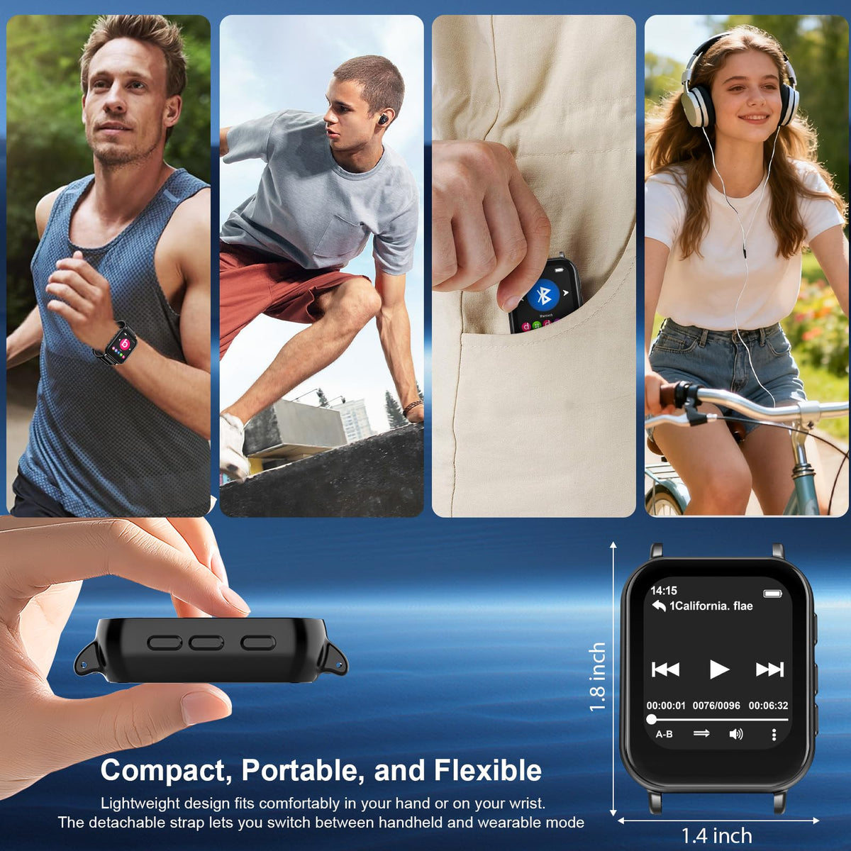 Aeheqkl MP3 Player wired earphones for private listening
