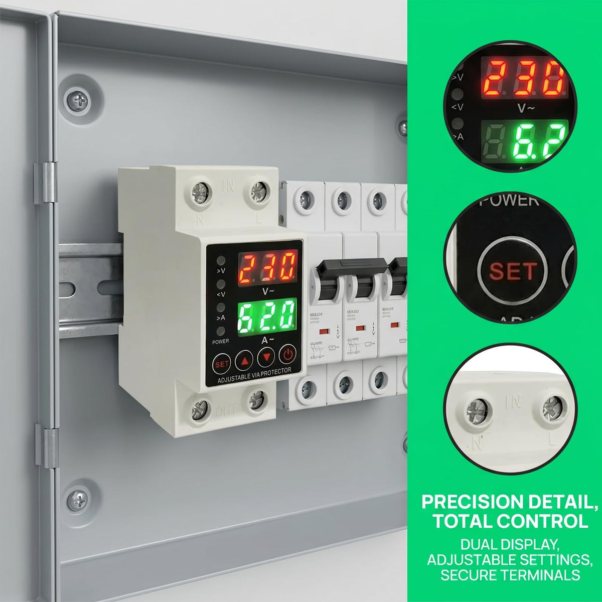 Aeliussine protection setup ensures safer power for appliances.