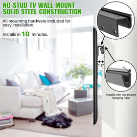 VESA compatibility from 100x100 to 600x400 suits many 32–75 inch TVs.