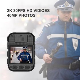 AeroTek 2K body camera side profile showing rugged, wearable design.