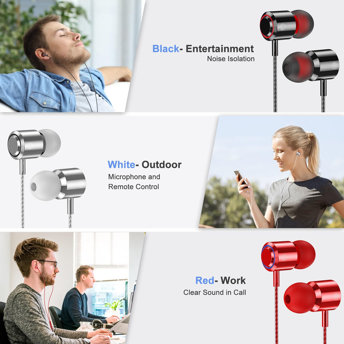 AESIGN earbuds with microphone close-up showing built-in mic for calls