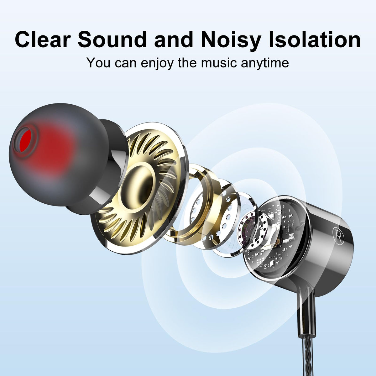 AESIGN in-ear silicone tips provide a secure, comfortable fit