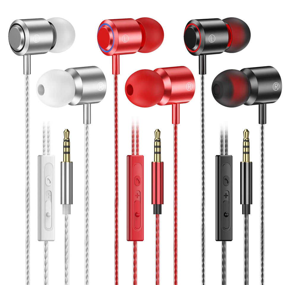 AESIGN three-pack wired earbuds in packaging for versatile on-the-go listening