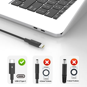 Aetdin charger for Dell Latitude series in a travel-ready setup