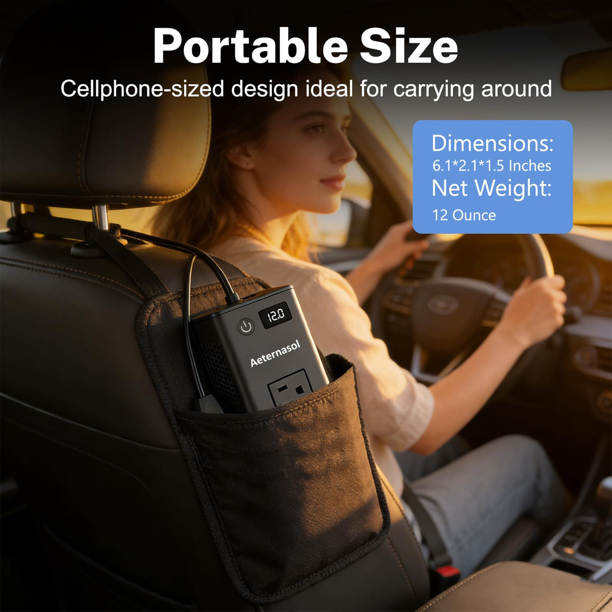 AeternaSol compact design fits neatly in any vehicle.
