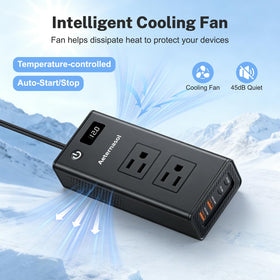 AeternaSol LCD displays voltage for real-time power monitoring.