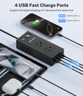 AeternaSol USB-A QC 36W port speeds up device charging.