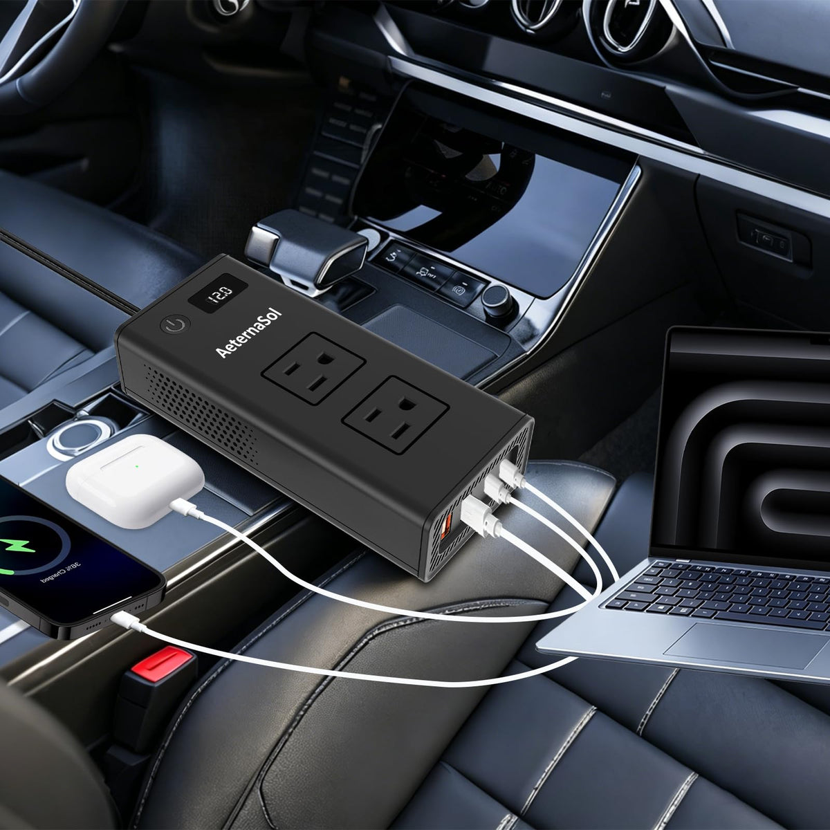 AeternaSol USB-C PD 20W port enables fast charging on the go.
