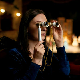 Aethrix opera glasses with neck chain and protective pouch for safe carry