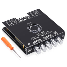 AEXCVG ZK-HT21 front panel showing dual amp layout for clean stereo output