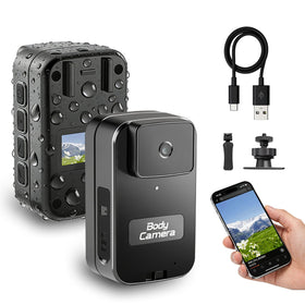 AEZ body camera shedding water droplets demonstrating waterproof protection outdoors