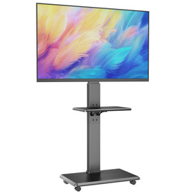 Afaloona rolling TV cart with smooth wheels for easy mobility.