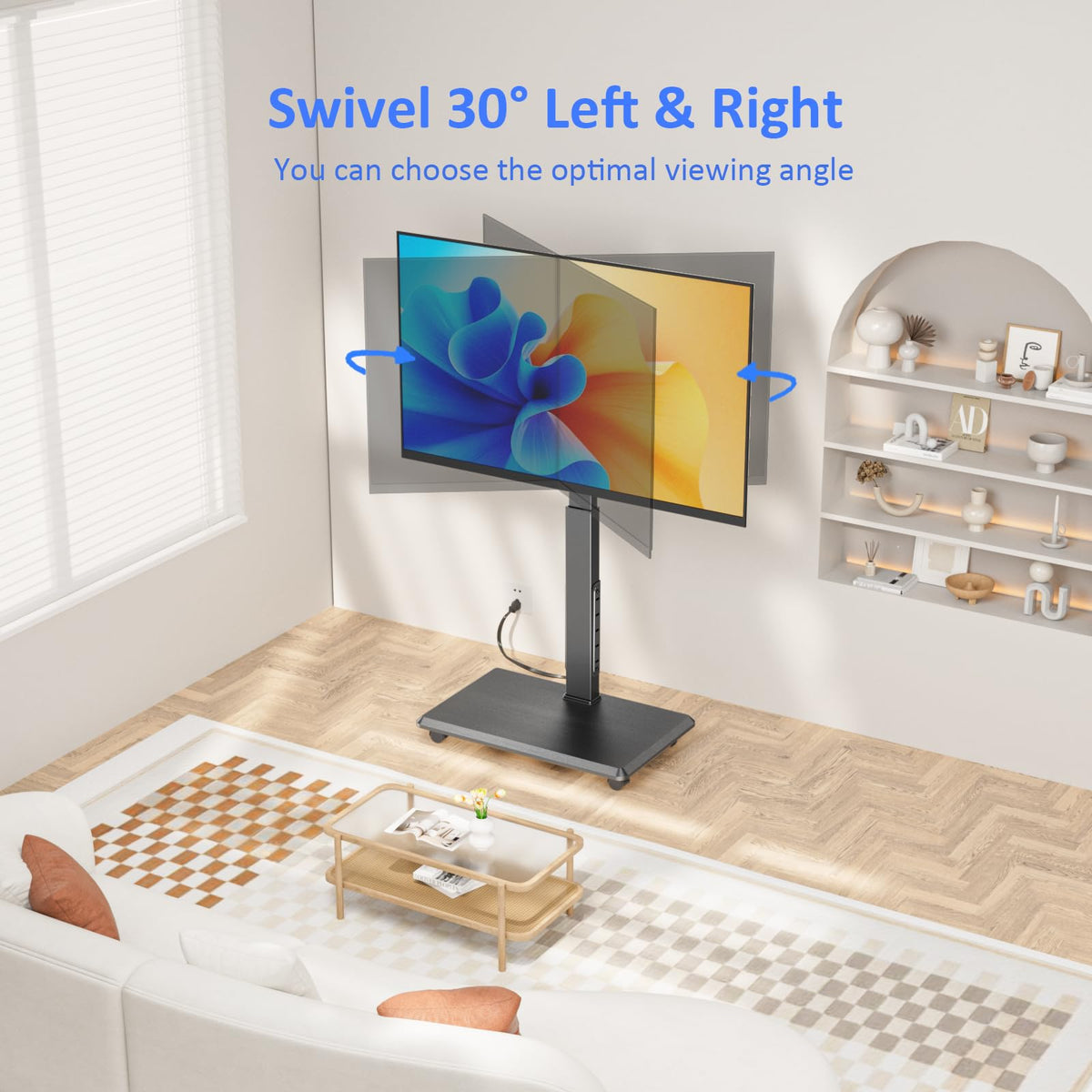 Afaloona side profile demonstrating ±30° swivel for better viewing angles