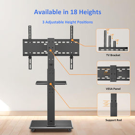 Afaloona TV cart with adjustable shelf for consoles and accessories.