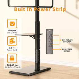 Afaloona floor TV stand with removable shelf for tidy media organization