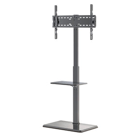 Afaloona universal floor TV stand side view showing slim profile and sturdy base for reliable support