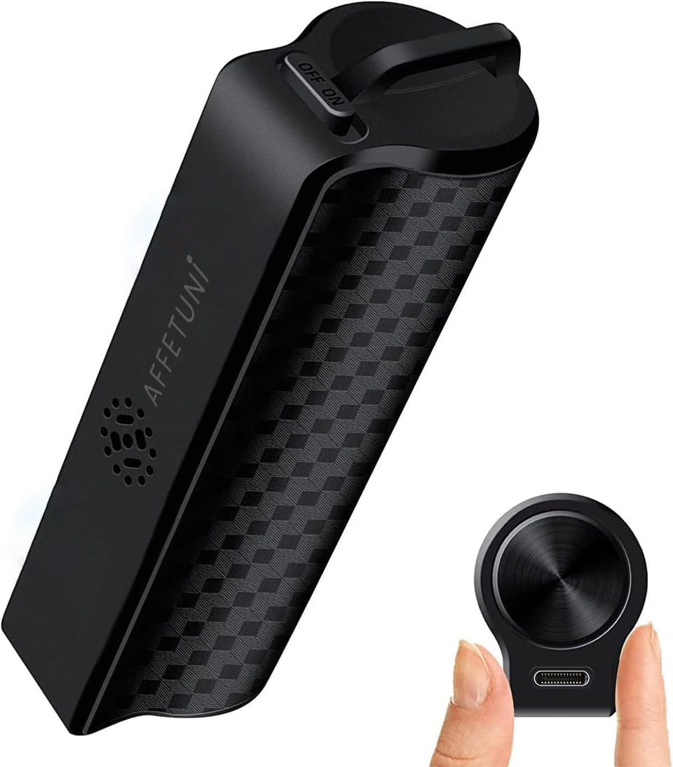 AFFETUNI 128GB magnetic voice recorder front view ideal for meetings.
